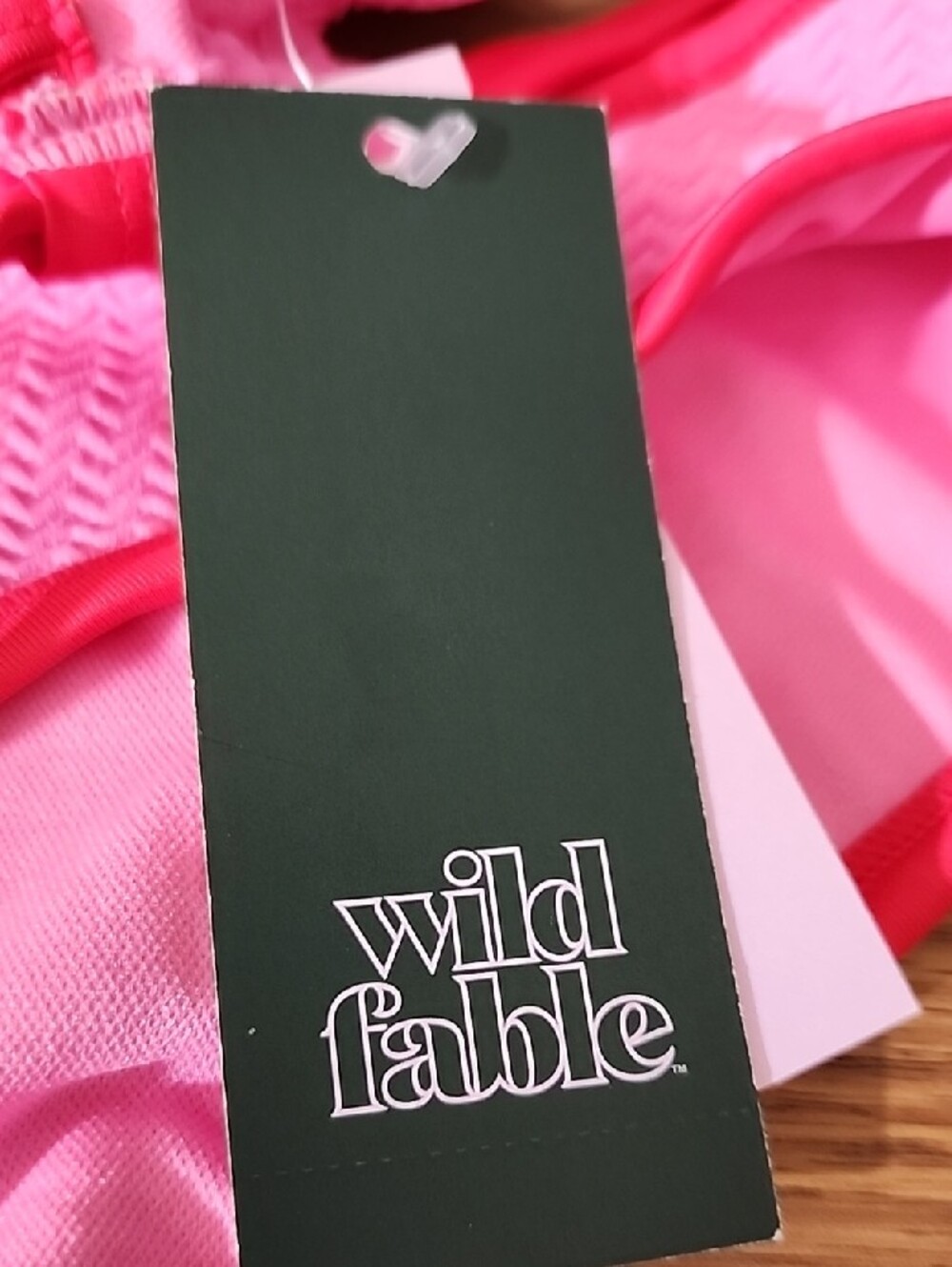 wild fable Pink Two-Piece Textured Bikini with Bright Pink Trim - Picture 2 of 6